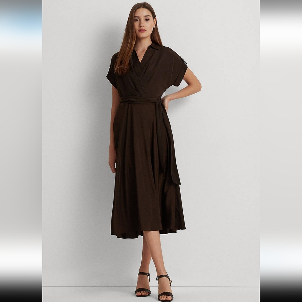 Lauren Ralph Lauren Fit and Flare Shirtdress Brown Dress Size 4